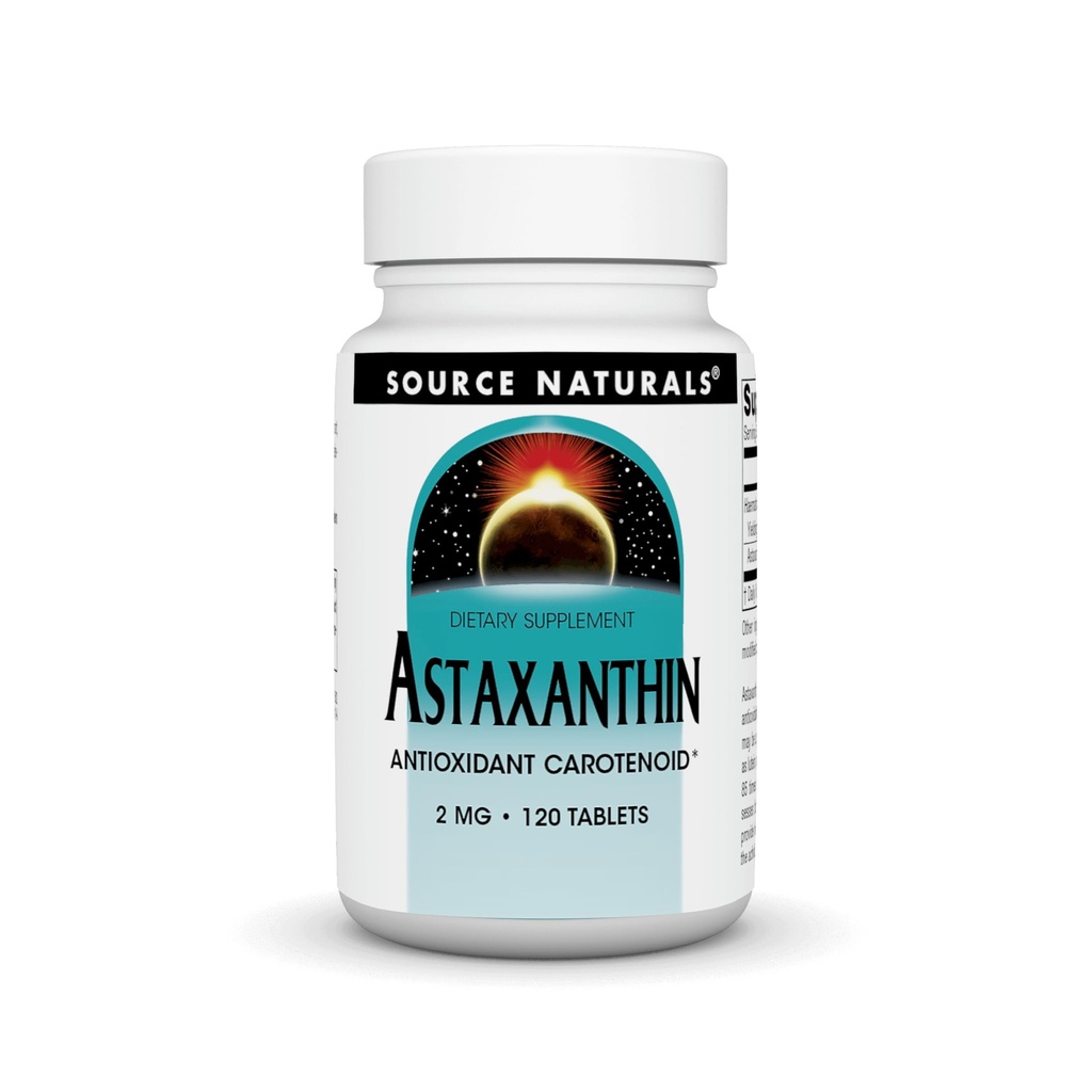 Source Naturals Ασταξανθίνη, Αντιοξειδωτικό Καροτενοειδές *, 2mg - 120 δισκία