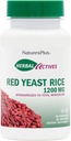 NaturesPlus Herbal Actives Red Yeast Rice 1200 mg - 60 Κάψουλες - Μη ΓΤΟ, Vegan, Gluten Free - 30 Σερβιέτες