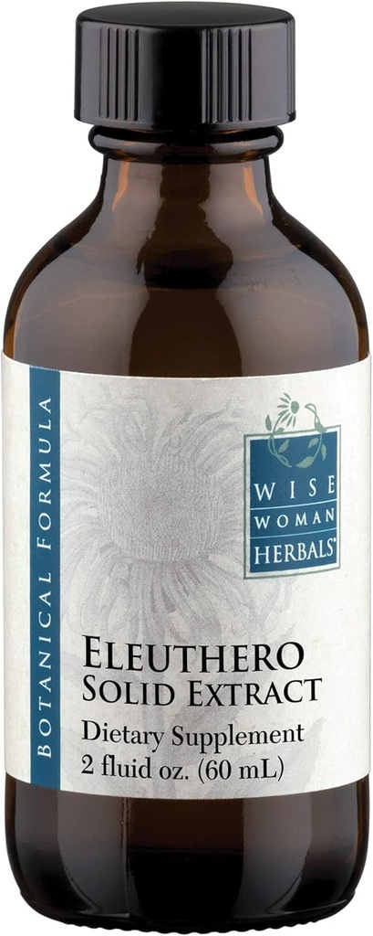 Wise Woman Herbals Eleuthero Root Solid Extract 4:1, Alcohol-free, Adrenal & Stress Support, Energy, Stamina, Ψυχική αντοχή, Υποστήριξη Ισορροπημένη διάθεση & ασυλία, 2 Fl Oz