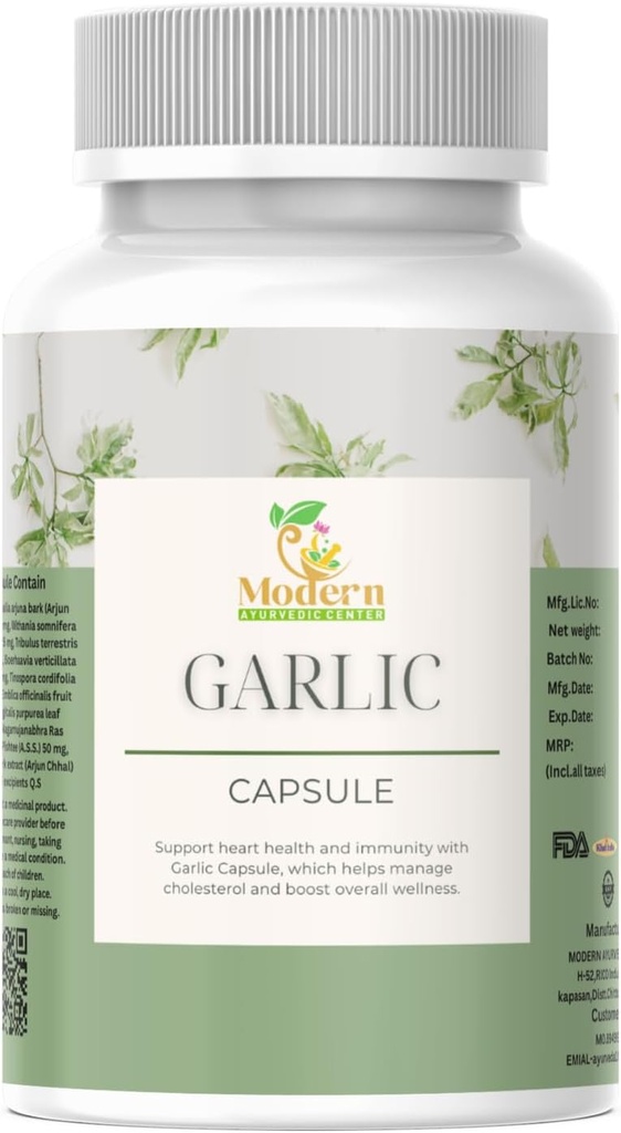 Βιολογικές κάψουλες σκόρδου – 500mg Vegan Herbal Garlic Pills – 60 Βιολογικές κάψουλες για την ευεξία της καρδιάς, την ανοσοποιητική υποστήριξη και την ενίσχυση της ενέργειας – Μη ΓΤΟ, Χωρίς γλουτένη