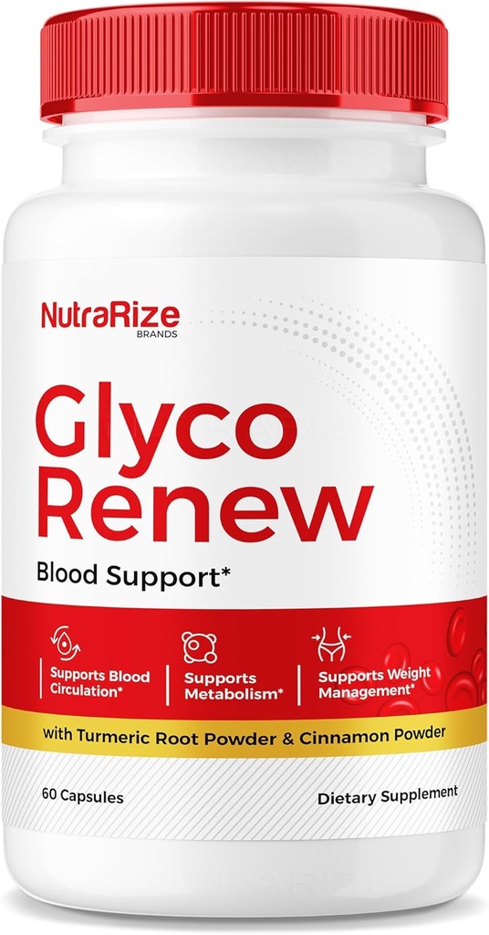 NutraRize Glyco Renew Pills, All Natural Blood Support Formula, Maximum Strength Supplement to Maintain Stable Levels, Your Journey Towards Healthy Lifestyle, Reviews (60 Capsules)