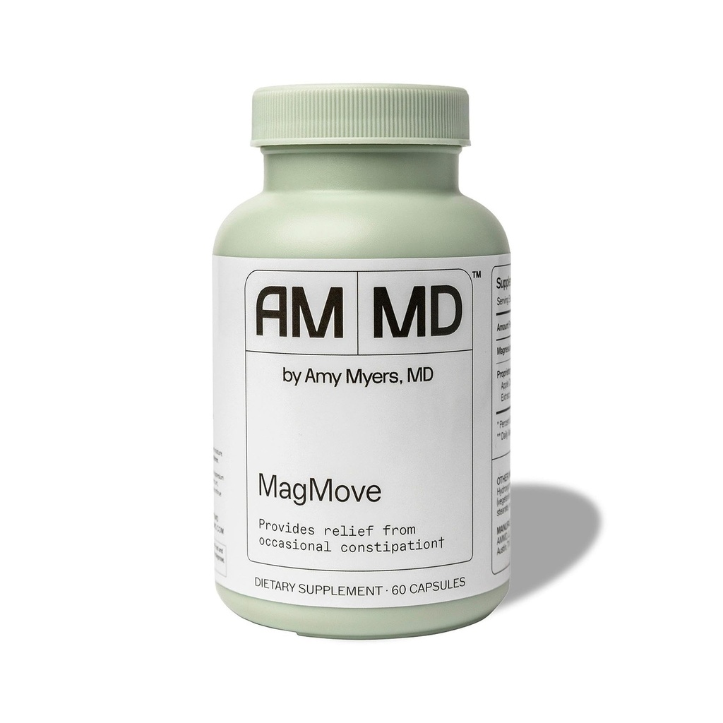 Amy Myers MD MagMove - Υποστηρίζει υγιείς κινήσεις του εντέρου - συμπλήρωμα μαγνησίου για την κινητικότητα των ούρων - με ACV, Artichoke & Ginger - 60 κάψουλες (30 εξυπηρετούν)
