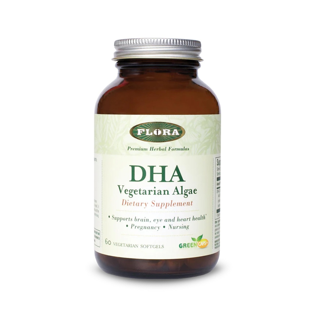 Χλωρίδα - DHA χορτοφαγική Algae GreenCaps Plus - Εγκεφαλική & καρδιακή υγεία - Βοηθήματα Γενική υγεία κατά τη διάρκεια της εγκυμοσύνης - Για τον εγκέφαλο & νευρικό σύστημα - παρέχει Ωμέγα-3 - Vegan & Βιώσιμη - 60 χορτοφαγικά Softgels