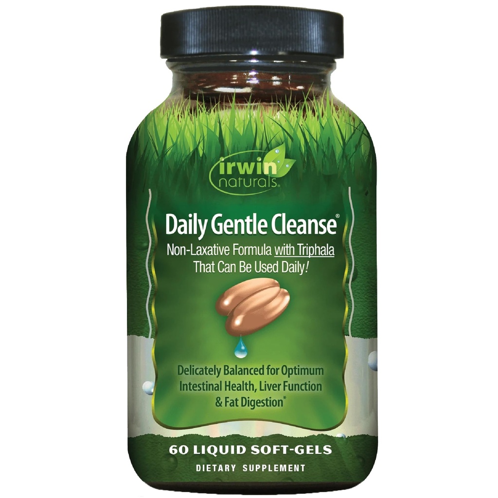 Irwin Naturals Daily Gentle Cleanse - Μη-Laxative Formula με Triphala - 60 Liquid Softgels