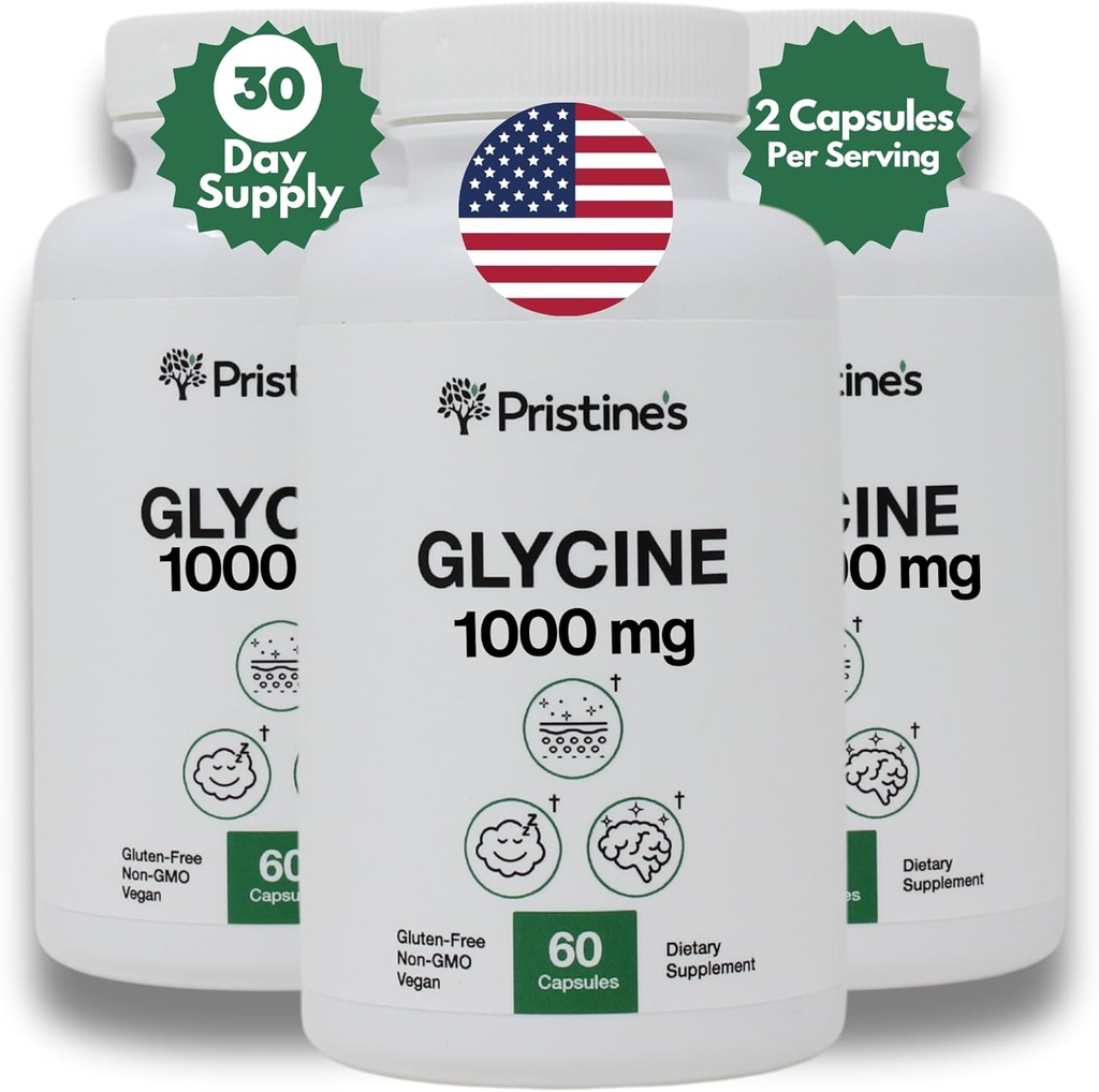 Glycine 1000MG Amino Acid Sleep Support Κάψουλες υποστήριξης ύπνου (3-Pack) - 90 ημέρες προσφοράς - αποκατάσταση των μυών, υγεία των νεφρών & σχηματισμός