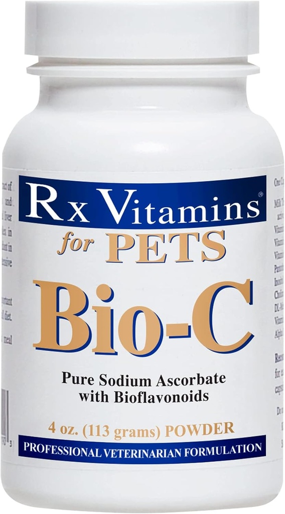 Rx Βιταμίνες Bio-C - Βιταμίνη C για σκύλους και γάτες - με Λεμόνι Bioflavonoids για Αλλεργική Ανακούφιση - Συμπλήρωμα Ανοσολογικής Υποστήριξης - Προάγει Υγιεινό Κρέας και Δέρμα - Συμπλήρωμα Κοινής Χρήσης - 4 oz