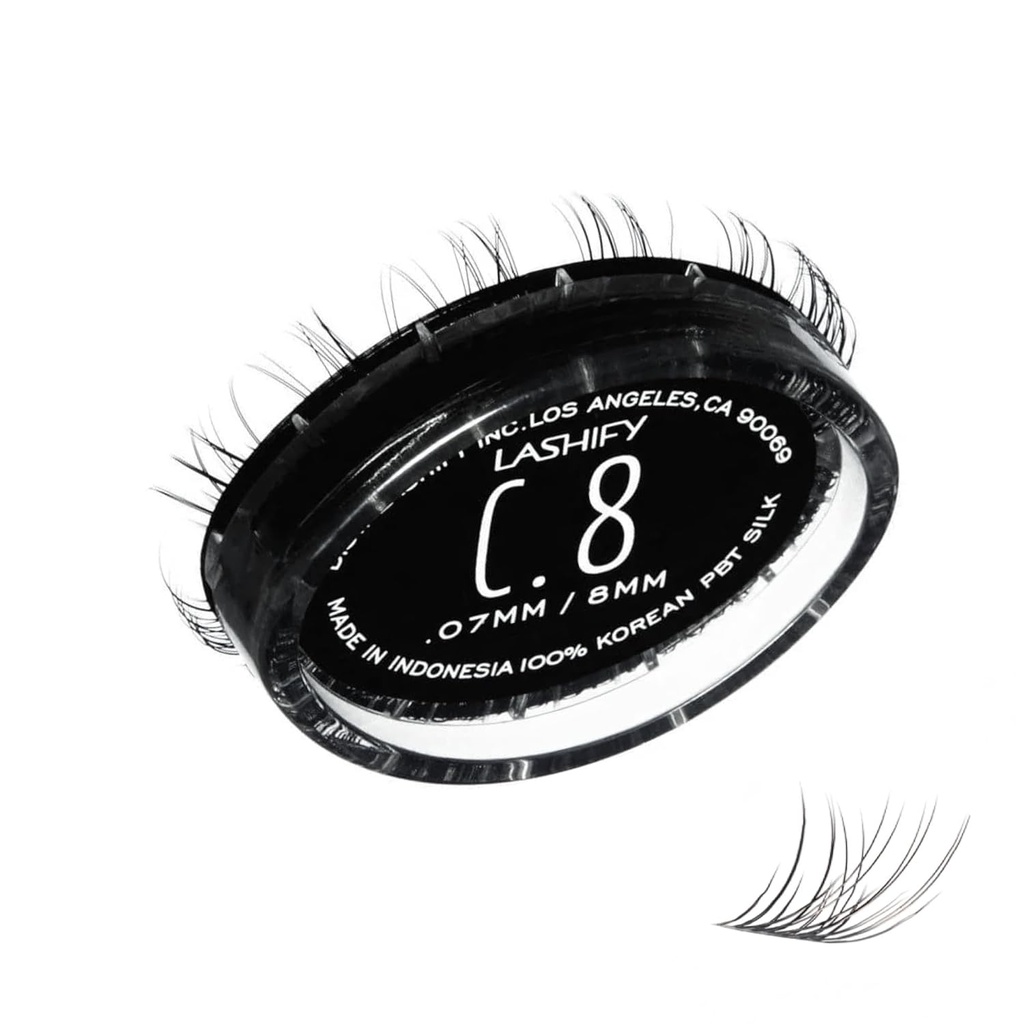 Lashify Curl 8mm Eyelash Extensions Gossamer Refill, Black, DIY False Lashes for a Natural Look