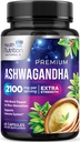 Ashwagandha Συμπληρώματα - 2100mg Ashwagandha κάψουλα για γυναίκες & άνδρες, φυσική αντιοξειδωτική υποστήριξη, εκχύλισμα ρίζας Ashwa, επιπλέον δύναμη ήρεμη υποστήριξη με μαύρο πιπέρι, Vegan & χωρίς γλουτένη - 60 κάψουλες