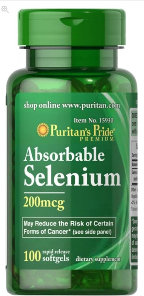Πουριτανοί Pride Selenium 200 mcg δισκία, 100 μέτρα