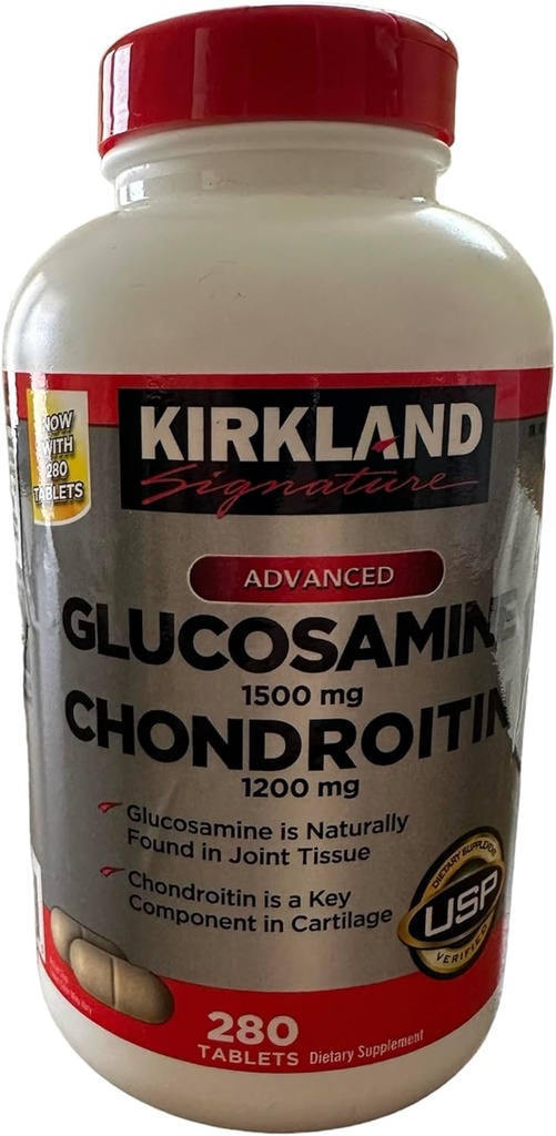 Υπογραφή Kirkland Γλυκοσαμίνη HCI 1500mg θειική χονδροϊτίνη 1200mg 220 δισκία/Νέος Αυξημένος Αριθμός