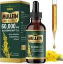 Organic Mullein Drops for Lungs, Mullein Leaf Timcture Support Lung Cleanse, Φυσικό συμπλήρωμα υγρού εκχυλίσματος για Lung Detox και αναπνευστική υγεία, Vegan, 2 fl oz