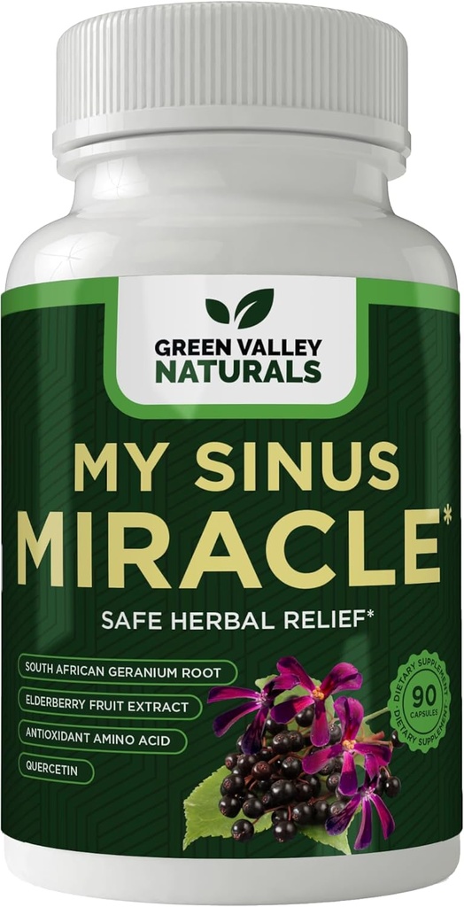 GREEN VALLEY NATURALS My Sinus Miracle Herbal Supplement, 90 Κάψουλες (1)