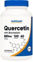 Nutricost Quercetin με Bromelain, 880mg Quercetin + 165mg Bromelain ανά υπηρεσία, 120 κάψουλες, 60 εξυπηρετούν (2 Caps ανά υπηρεσία) - χορτοφάγοι, μη ΓΤΟ και χωρίς γλουτένη