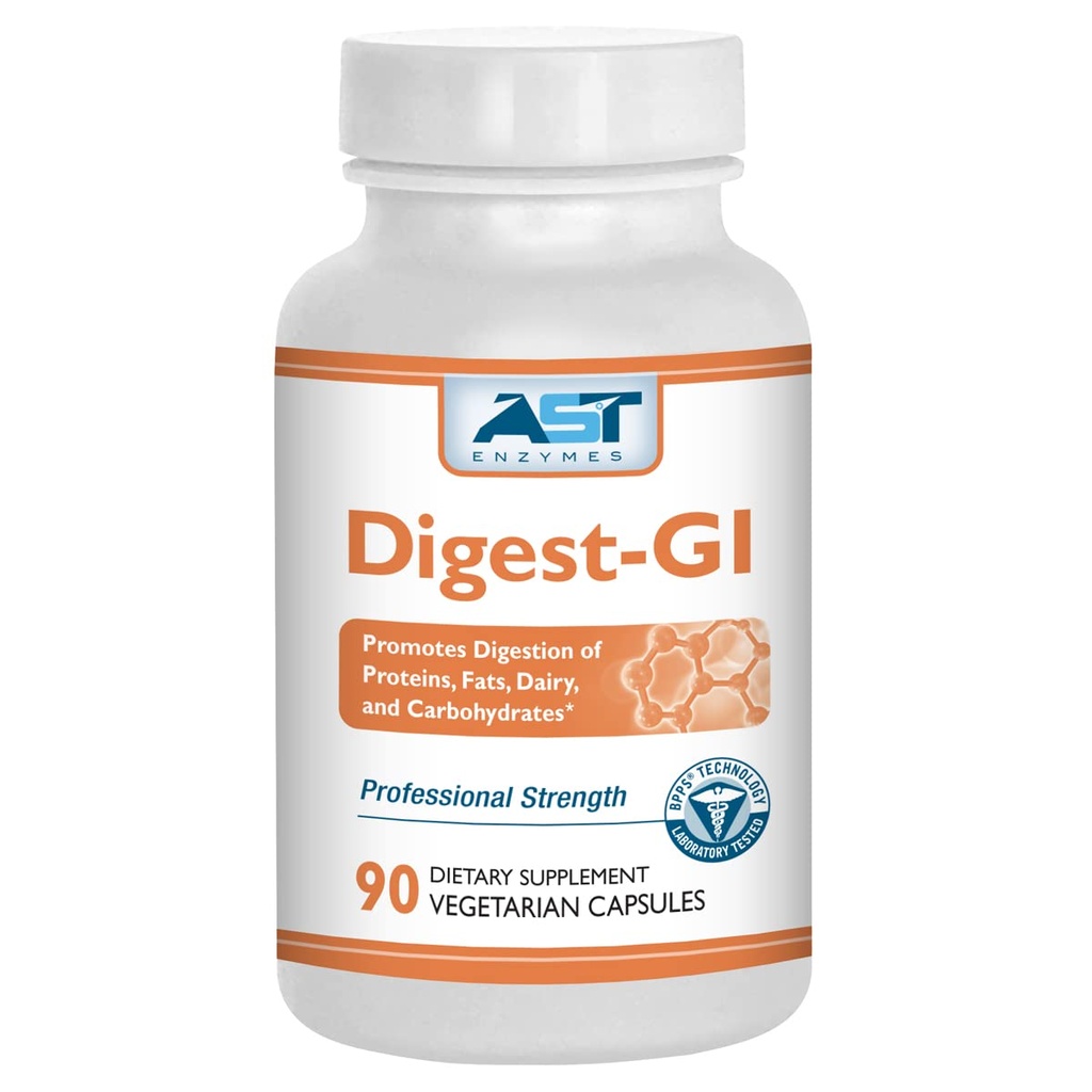 AST Enzymes Digest-GI Digestive Enzyme - Digestion and Bloating Relief for Women and Men - 90 Vegetarian Capsles