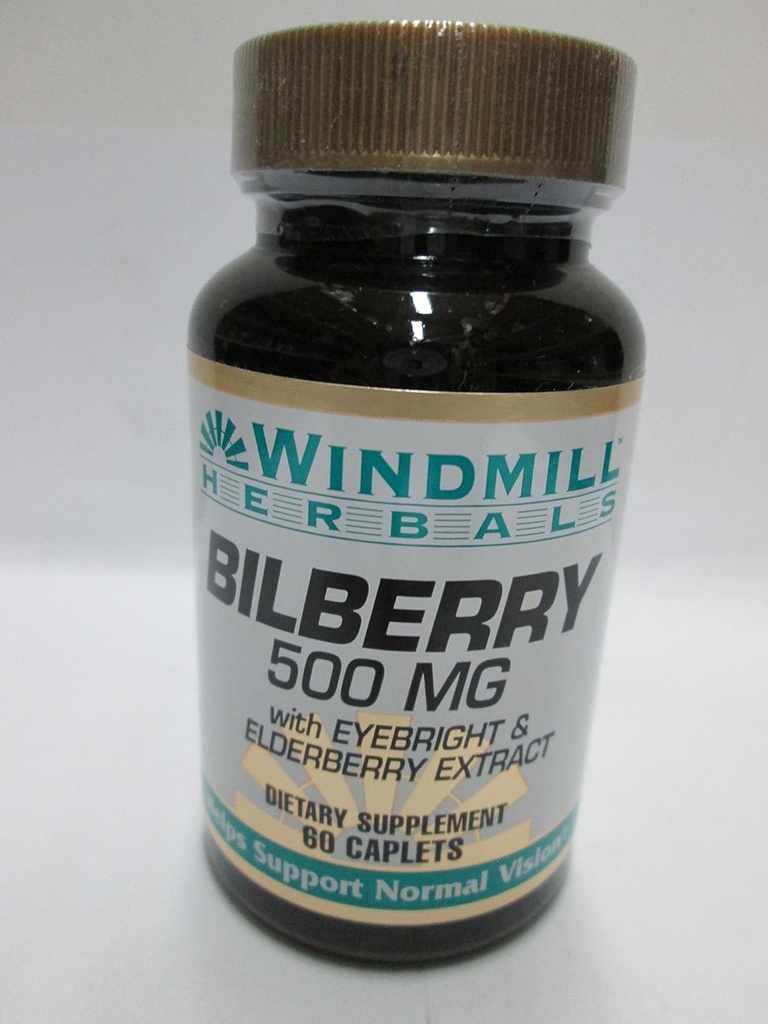 Windmill Bilberry 500 Mg Κάψουλες Υποστηρίζει Κανονικό Όραμα - 60 Ea