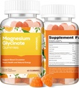 60 Count Magnesium Glycinate Gummies 400mg w/Ashwagandha συμπλήρωμα - Χωρίς ζάχαρη Μαγνήσιο Γλυκινικό συμπλήρωμα Ασγουάγκανθα Gummies για ενήλικες
