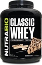 NutraBio Classic Whey Protein Powder- 25G Protein Per Scoop -No Fillers, Τεχνητά Χρώματα, Συντηρητικά - Χαμηλός Γλυκαιμικός Δείκτης - (Σοκολικό Φυστικοβούτυρο, 5 Λίρες)