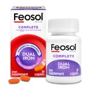 Feosol Complete Iron Supplement Caplets, Bifera Iron for High Absorption, Heme and Non-Heme Dual Action Ελαχιστοποιεί τις παρενέργειες, 1 ανά ημέρα, για την ενέργεια και την υποστήριξη ανοσοποιητικού συστήματος, Made in USA, 30 Count