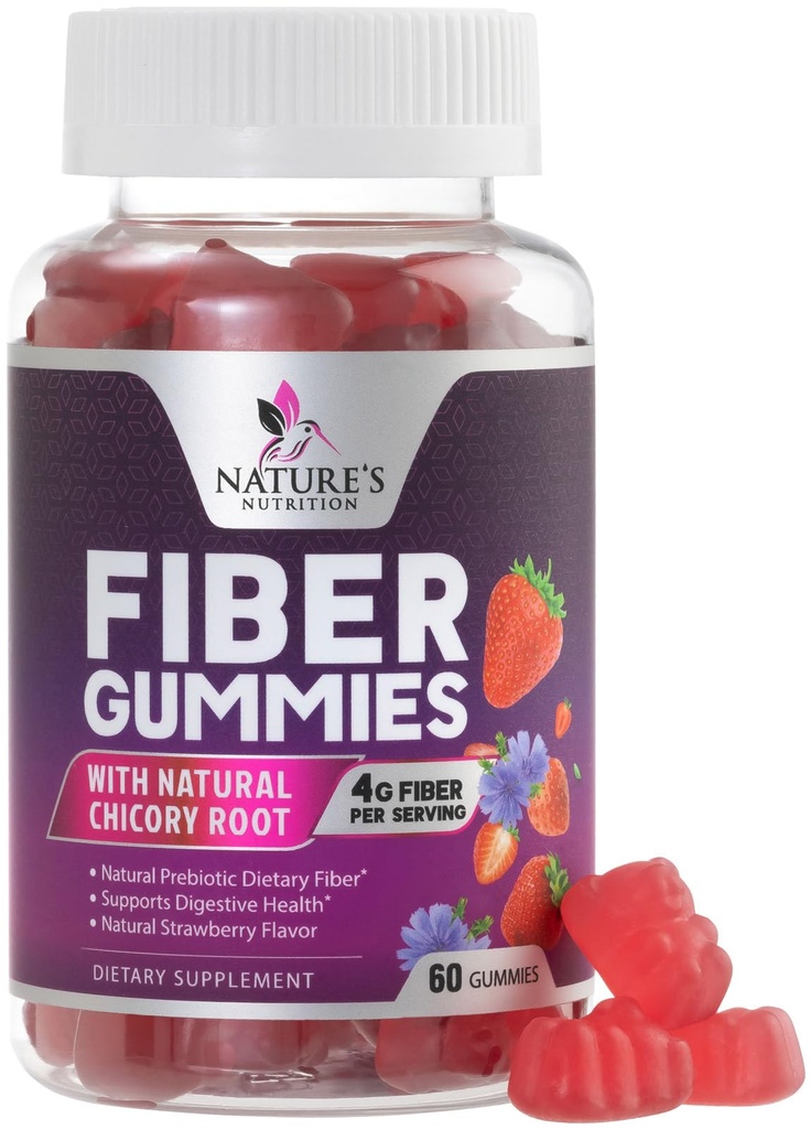 Φάιμπερ Gummies για ενήλικες 4g - Προβιοτικό φυτό με βάση Fiber Gummy συμπλήρωμα για Digestive Υγεία & Κανονικότητα Υποστήριξη, Καθημερινή Prebiotic συμπλήρωμα υποστηρίζει Gut Υγεία για γυναίκες & άνδρες, Vegan - 60 Gummies