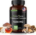 Active Hexose Correlated Compound 180 Caps 1500mg per Serving - Vegan Organic Mushroom Supplement Help Support Immune System and Promotion Natural Killer and T Cells