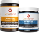 ACTIVATEDYOU Morning Complete Prebiotics, Probiotics, and Green Superfoods (Citrus Medley) & Nighttime Complete, Ashwaghanda (Λεμονάδα Raspberry), 30 Υπηρεσίες