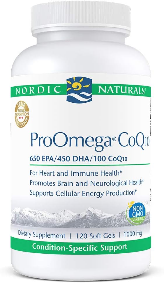 Nordic Naturals ProOmega CoQ10 - ιχθυέλαιο, 650 mg EPA, 450 mg DHA, 100 mg CoQ10, Προάγει τη Νευρολογική Υγεία και Κυτταρική Παραγωγή Ενέργειας*, 120 Μαλακά Γέλη