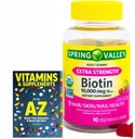 Spring Valley Biotin 10.000mcg συμπλήρωμα χορτοφαγικής κοιλιάς, 90ct +Better Guide Συμπληρώματα βιταμινών
