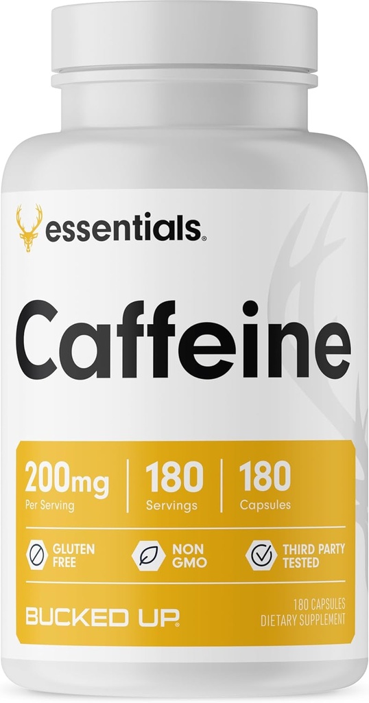 Caffeine 200mg ανά υπηρεσία, Essentials (180 μερίδες, 180 κάψουλες)
