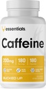 Caffeine 200mg ανά υπηρεσία, Essentials (180 μερίδες, 180 κάψουλες)