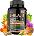 Shilajit Supplement with Sea Moss, Ashwagandha, Tongkat Ali - Shilajit Καθαρό Ιμαλαΐων Βιολογικό Fulvic Acid Κάψουλες - 90 Count