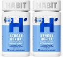 Abit Stress Relief Supplement 2 Pack (120 Κάψουλες) - Νέα εμφάνιση, υποστηρίζει την χαλάρωση & ισορροπία διάθεσης, βιταμίνη Β, προσαρμογόνα, βάλσαμο λεμονιού, ηρεμία, Vegan, μη ΓΤΟ