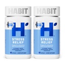 Abit Stress Relief Supplement 2 Pack (120 Κάψουλες) - Νέα εμφάνιση, υποστηρίζει την χαλάρωση & ισορροπία διάθεσης, βιταμίνη Β, προσαρμογόνα, βάλσαμο λεμονιού, ηρεμία, Vegan, μη ΓΤΟ