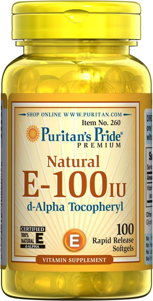 Puritan's Pride Vitamin E-100 iu 100% Φυσικό 100 Softgels