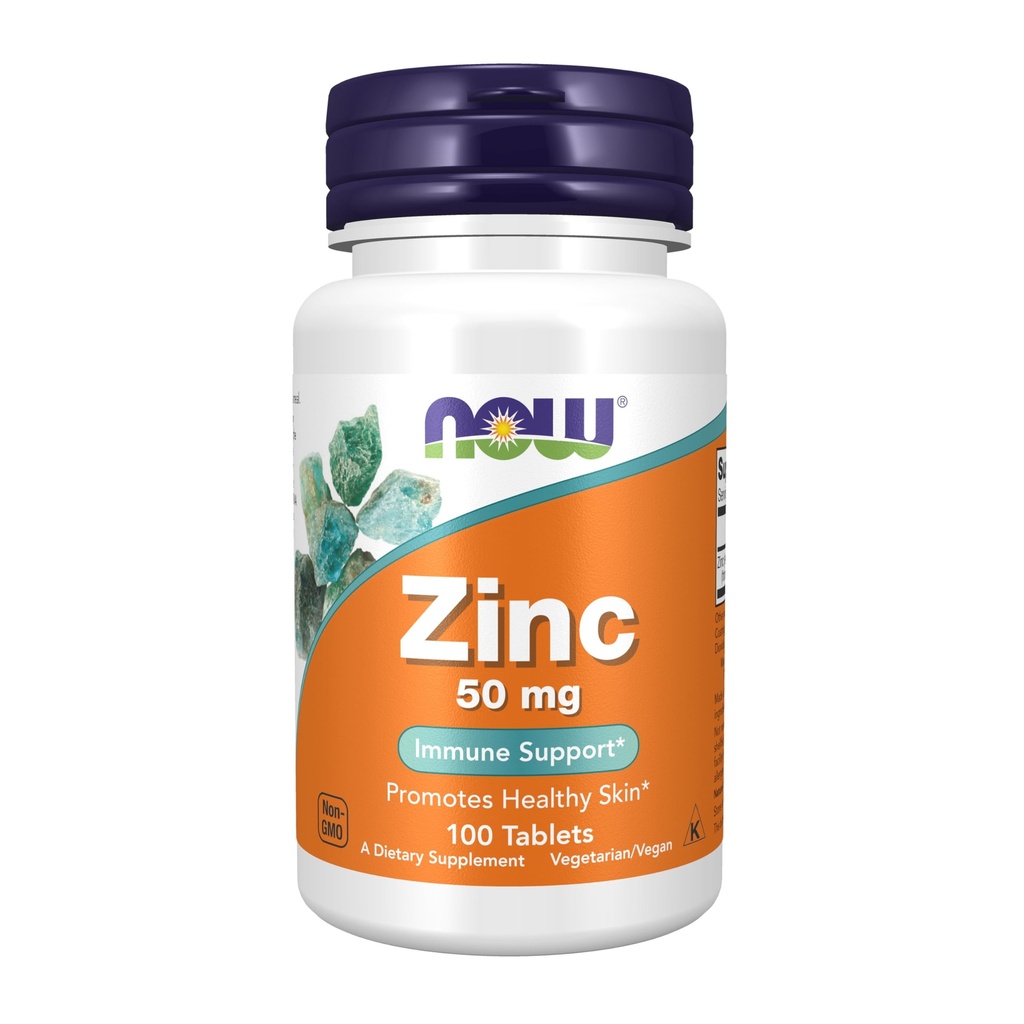 NOW Συμπληρώματα τροφίμων, Ψευδάργυρος (Zinc Gluconate) 50 mg, Υποστηρίζει τις λειτουργίες ενζύμων *, ανοσοποιητική υποστήριξη *, 100 δισκία