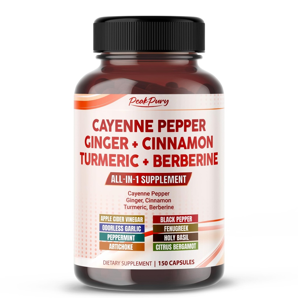 Cayenne Pepper Turmeric Berberine - Digestion, Υποστήριξη για την Πίσσα - Made in USA