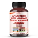 Cayenne Pepper Turmeric Berberine - Digestion, Υποστήριξη για την Πίσσα - Made in USA