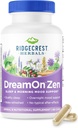 Ridgecrest Herbals DreamOn Zen, συμπλήρωμα υποστήριξης ύπνου, Melatonin Free, Μαγνήσιο, 5-HTP, Λεβάντα, Χαμομήλι, Βαλεριάνα, Λέμον Μπαλμ για Ενήλικες και Παιδιά 12+ (60 Caps, 30 Serv)