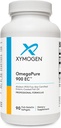XYMOGEN OmegaPure 900 EC - Alaskan IFOS Five-Star Certified Omega 3 Fish Oil - EPA DHA Fish Oil Supplement- Υποστηρίζει καρδιοαγγειακή και εγκεφαλική υγεία (90 Enteric-Coated Softgels)