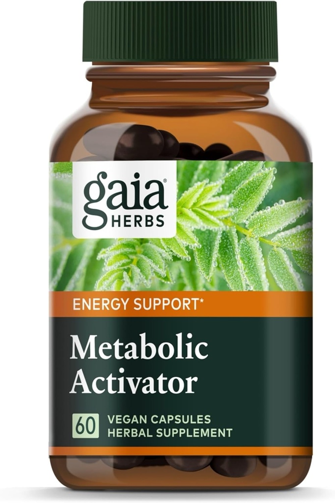 Gaia Herbs Μεταβολικός ενεργοποιητής - Συμπλήρωμα Φυσικής Ενέργειας για την υποστήριξη του μεταβολισμού - Made with Panax Notoginseng & Astragalus Extract - Free from Dairy, Soy & Gluten - 60 Κάψουλες (60 Servings)
