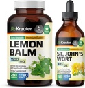 BIO KRAUTER Lemon Balm 250 Κάψουλες & St. John’s Wort Tincture 4 Fl. Oz.