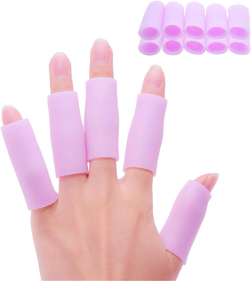 Povichome 10 Πακέτο Δαχτυλίδι Sleeve Protector Σιλικόνη Thumb προστάτης για την αρθρίτιδα Μπάσκετ Μάλλετ Δαχτυλίδι Trigger Finger Corn Blister