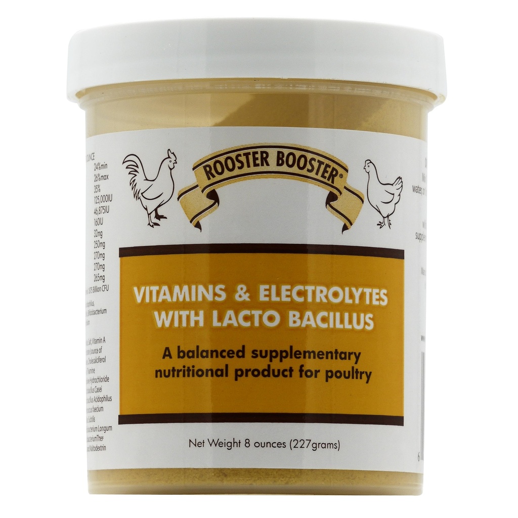 Rooster Booster Βιταμίνες και ηλεκτρολύτες με Lactobacillus, Natural, 8 oz.