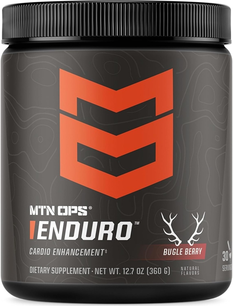 MTN OPS Enduro Nitric Oxide Supplement & Stim-Free Pre Workout - 30 Σερβιέτες - με Κιτρικό μαγνήσιο, Σκόνη ρίζας τεύτλων, Νιακιναμίδη, L Arginine & L Citrulline - Bugle Berry Flavor