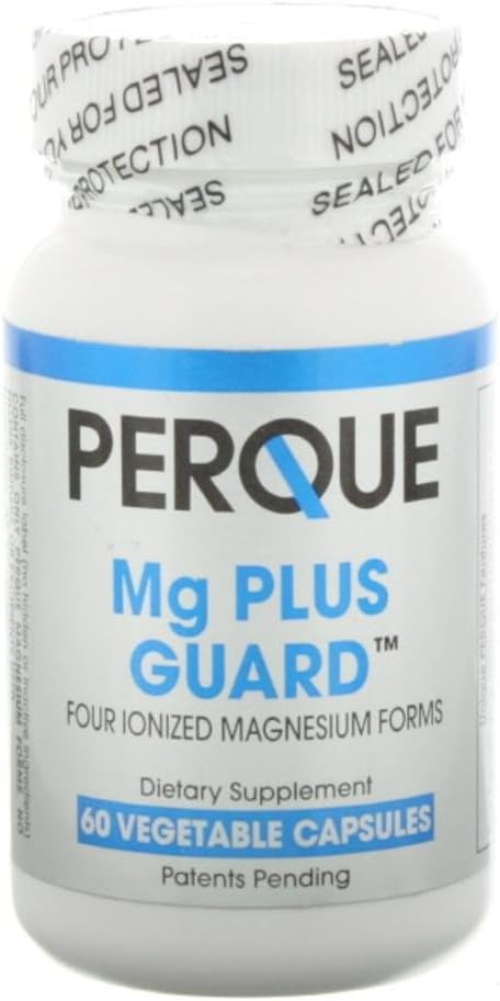 PERQUE Mg Plus Προστατευτικό μαγνήσιο - Υψηλής Απορρόφησης συμπλήρωμα μαγνησίου με Γλυκινικό, Ασκορβικό & Κιτρικό - Υποστηρίζει την καρδιά και τη μεταβολική λειτουργία - Μη ΓΤΟ, Χωρίς γλουτένη -60 κάψουλες λαχανικών