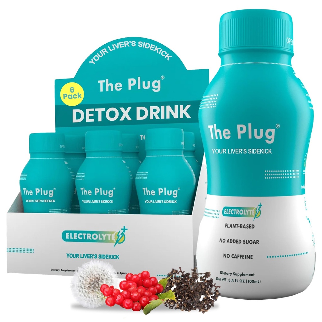 The Plug Liver Cleanse Detox & Repair Drink - Φυτικό βοτανικό ηλεκτρολυτικό ποτό για ηπατική υποστήριξη & υγεία, Bloating Relief, Restore Antioxidants & Minerals 