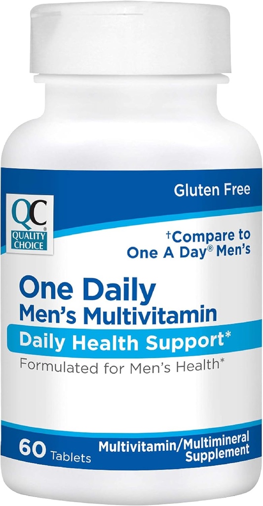 Quality Choice Mens One Daily Multivitamin with Vitamins A C D E B (1, 2, & 6) και Συμπληρώματα Ορυκτών σε 60 μπουκάλια