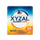 Xyzal 24 ώρες Αλλεργική θεραπεία ανακούφισης, Αρχική συνταγογραφούμενη δύναμη Αντιισταμινικό, Λεβοκεριζίνη Διυδροχλωρική δισκία, 5 mg, 35 κόμης