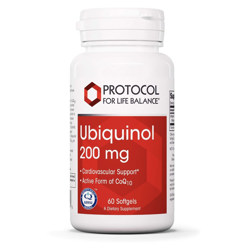 ΠΡΩΤΟΚΟΛΛΟ ΓΙΑ ΖΩΗ ΥΠΟΛΟΙΠΟ Ubiquinol 200mg - Bioδιαθέσιμο CoQ10 Softgels - Υποστήριξη για την Υγεία της Καρδιάς - Οξειδωτικό στρες Quencher - Χωρίς σόγια & Γαλακτοκομικά - 60 Softgels