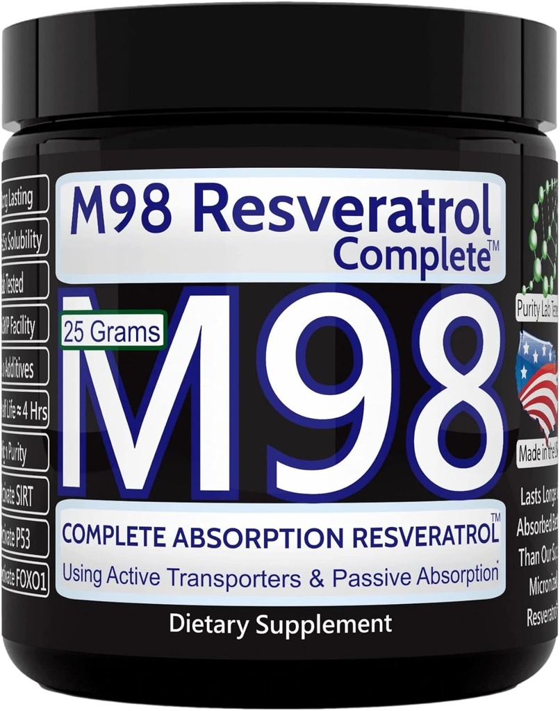 M98 Resveratrol Complete (M98-RC) - Καλύτερα από Super Micronized - καθαρή σκόνη - 25 γραμμάρια