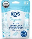 KOS USDA Βιολογικό Μπλε Σκόνη Σπιρουλίνας, Phycocyanin - Vegan Algae Superfood - φυσικός χρωματισμός τροφίμων για Smoothies & Protein Drinks, Plant Based, Non GMO - 27 Services